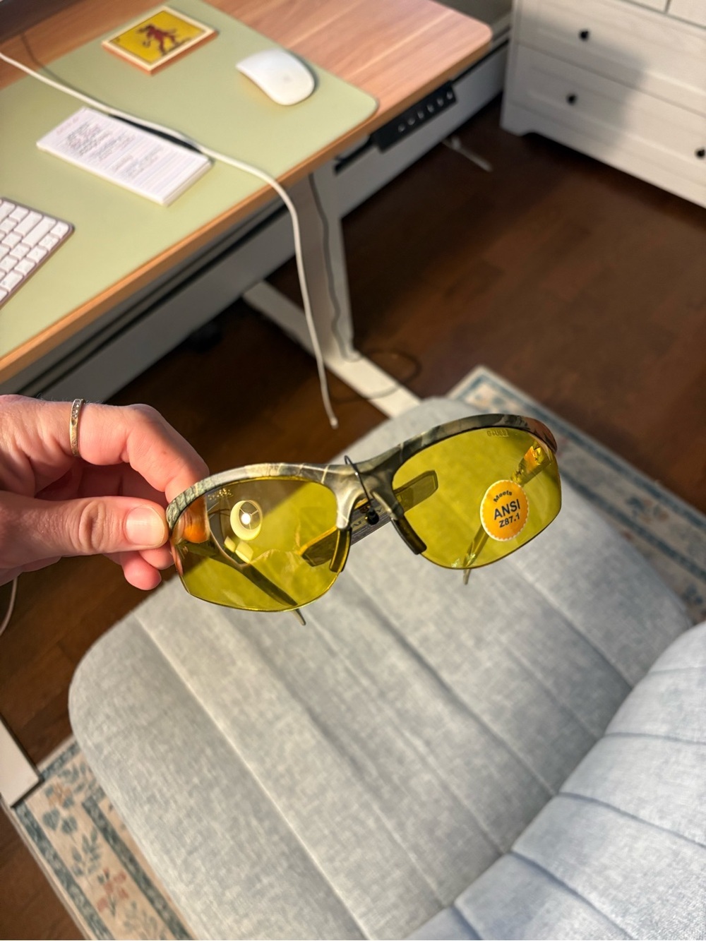 Yellow Lens Men's Safety-Style Sunglasses